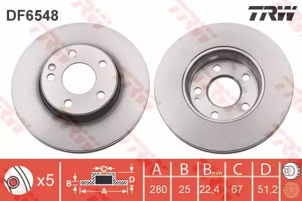 Гальмівний диск DF6548 TRW
