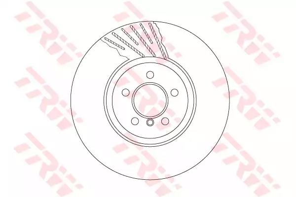 Aдиск гальмівний bmw 5 f07f10/ 7f01f02 fr d=374mm 08 DF6614S TRW