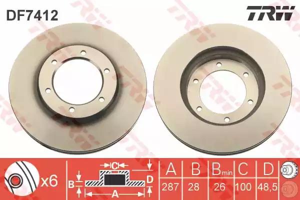 Тормозной диск DF7412 TRW
