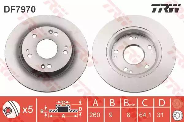 Tarcza hamulc. honda cr-z 10- tył DF7970 TRW