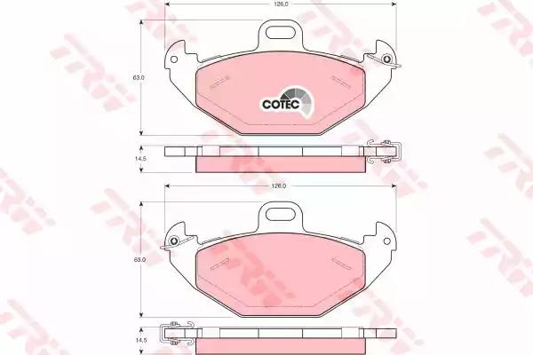 Комплект тормозных колодок дисковый тормоз GDB1353 TRW