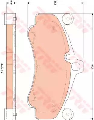Комплект гальмівних накладок, дискове гальмо GDB1862 TRW