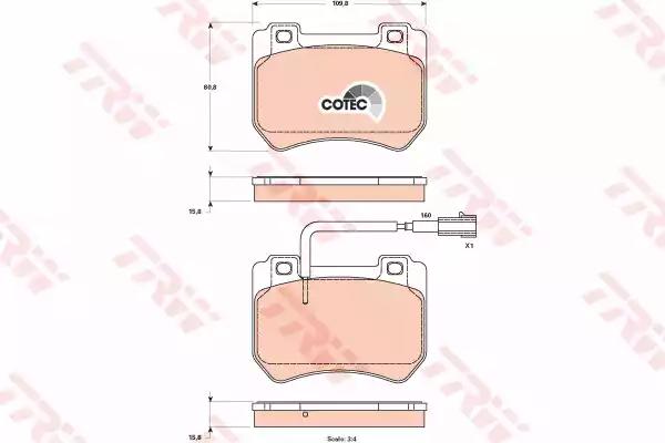 Комплект тормозных колодок дисковый тормоз GDB1904 TRW