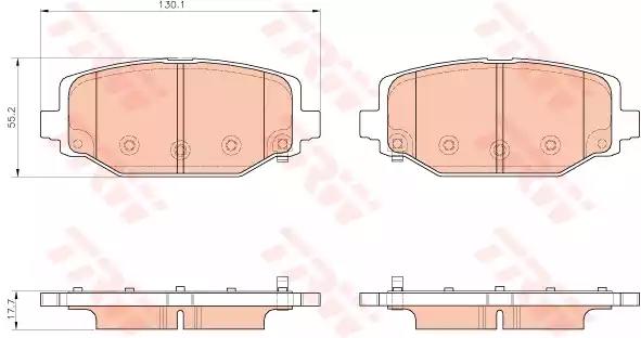 Комплект гальмівних колодок задн  chrysler grand voyager v town &... GDB1936 TRW