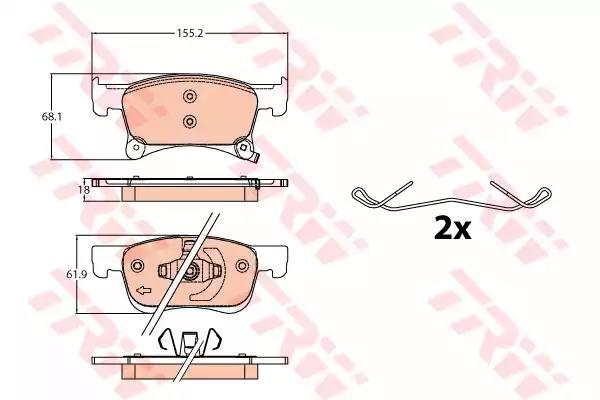 Aгальмівні колодки дискові opel adam/corsa f 13 GDB2091 TRW