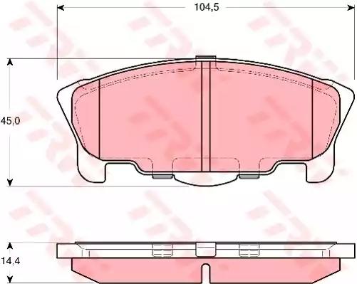 Комплект гальмівних накладок, дискове гальмо GDB3320 TRW