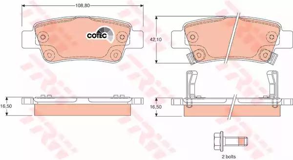 Гальмівні колодки GDB3446 TRW