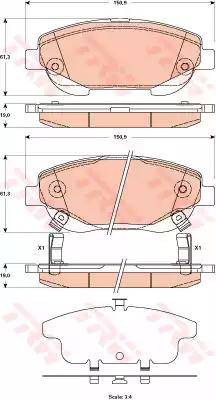 Гальмівні колодки дискові toyota avensis/verso f 201012- 08 GDB3518 TRW