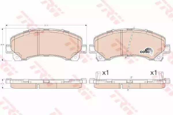 Комплект гальмівних колодок передн  chevrolet trailblazer  isuzu... GDB3545 TRW