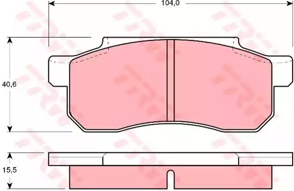 Комплект гальмівних накладок, дискове гальмо GDB361 TRW