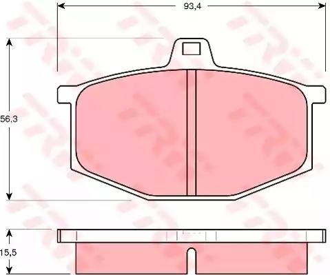 Комплект гальмівних накладок, дискове гальмо GDB405 TRW