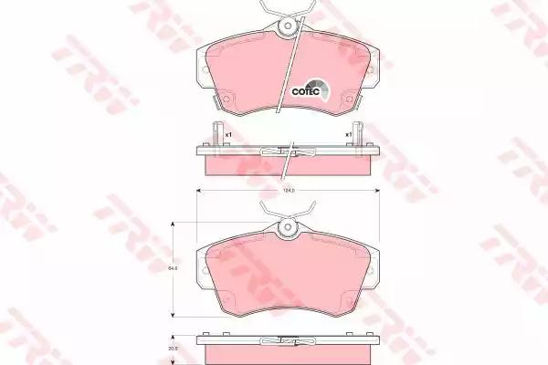 Комплект тормозных колодок дисковый тормоз GDB4118 TRW