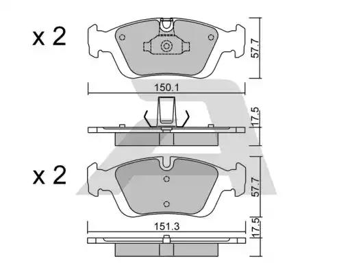 Комплект гальмівних накладок, дискове гальмо BPBM1001 AISIN