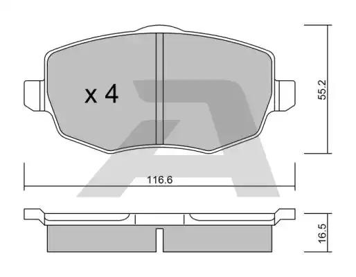 Комплект гальмівних накладок, дискове гальмо BPFI1031 AISIN