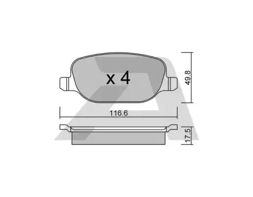 Комплект гальмівних накладок, дискове гальмо BPFI2006 AISIN