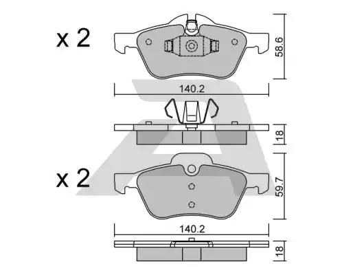 Комплект гальмівних накладок, дискове гальмо BPMB1010 AISIN