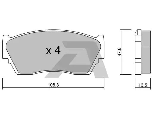 Комплект гальмівних накладок, дискове гальмо BPNI1902 AISIN