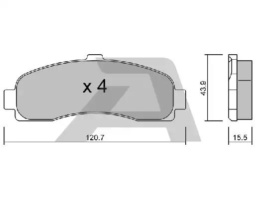 Комплект гальмівних накладок, дискове гальмо BPNI1914 AISIN