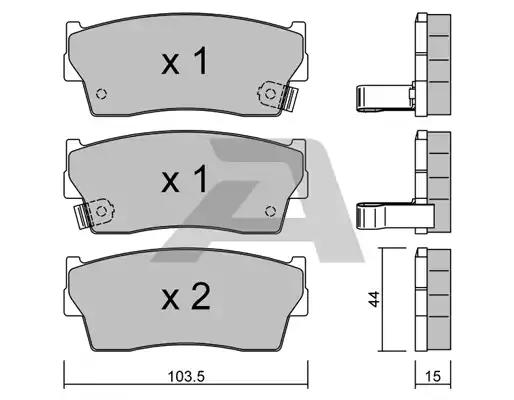 Комплект гальмівних накладок, дискове гальмо BPSZ1900 AISIN