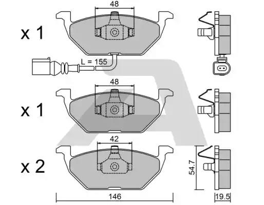 Комплект гальмівних накладок, дискове гальмо BPVW1009 AISIN