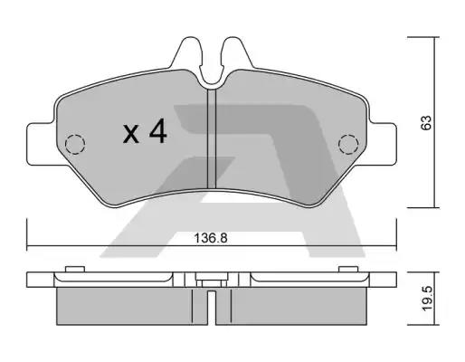 Комплект гальмівних накладок, дискове гальмо BPVW2001 AISIN