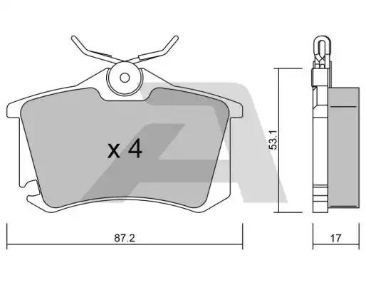 Комплект гальмівних накладок, дискове гальмо BPVW2008 AISIN