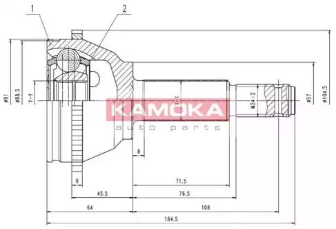 Шарнирный комплект приводной вал 6281 KAMOKA