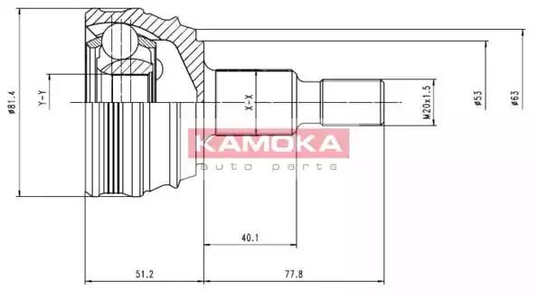 Шарнирный комплект приводной вал 6864 KAMOKA