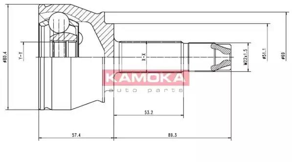 Шарнирный комплект приводной вал 7136 KAMOKA