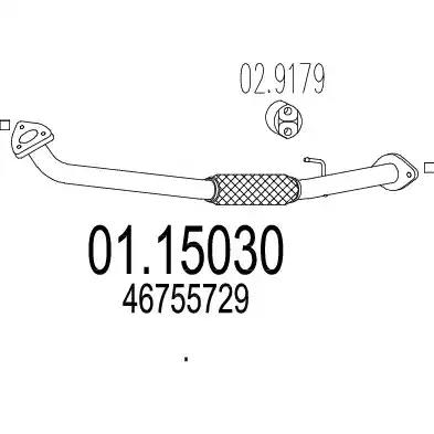 Прийомна труба вихлопної системи 0115030 MTS