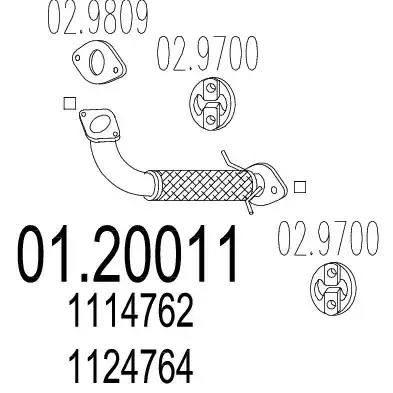 Вихлопна труба 0120011 MTS