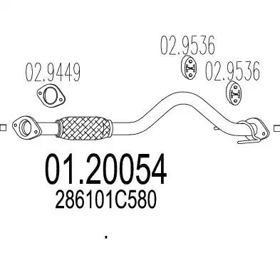 Вихлопна труба 0120054 MTS