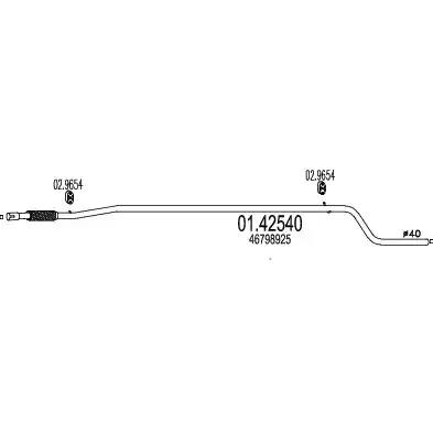Вихлопна труба 0142540 MTS