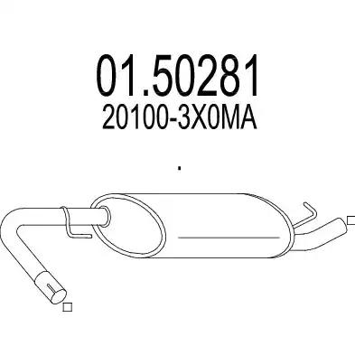 Проміжний глушник 0150281 MTS