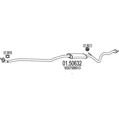 Проміжний глушник 0150632 MTS