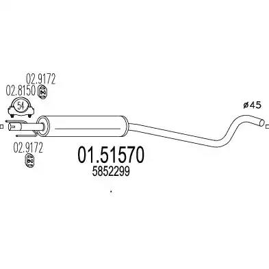 Проміжний глушник 0151570 MTS