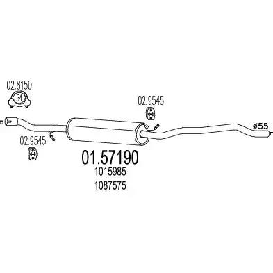 Проміжний глушник 0157190 MTS