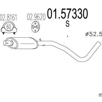 Проміжний глушник 0157330 MTS