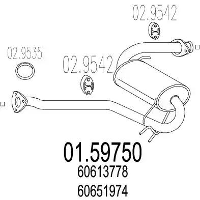Проміжний глушник 0159750 MTS