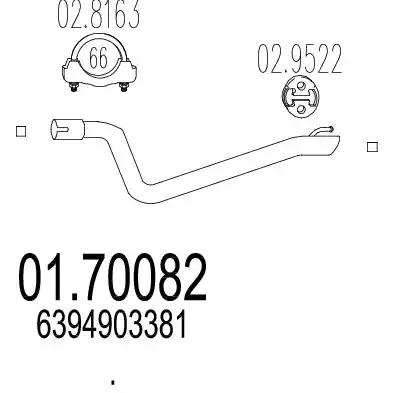 Труба вихлопної системи задня частина 0170082 MTS