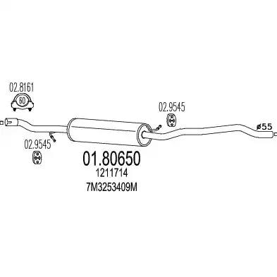Проміжний глушник 0180650 MTS