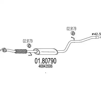 Проміжний глушник 0180790 MTS