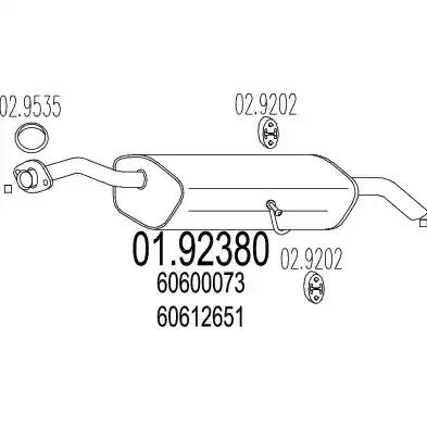 Задня частина вихлопної системи 0192380 MTS