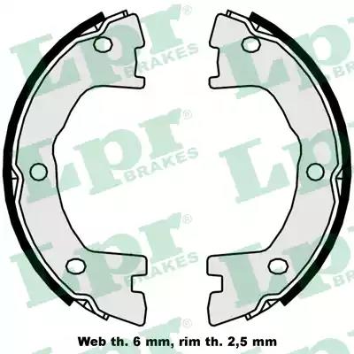 Комплект гальмівних колодок, стоянкове гальмо 09250 LPR