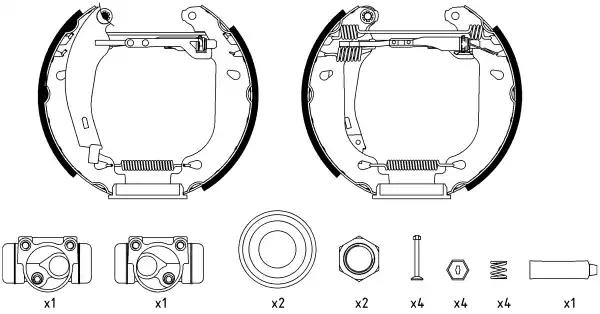 Комплект гальмівних колодок 8DB355003911 BEHR HELLA