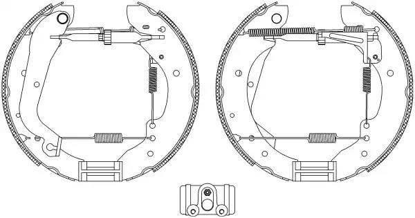 Комплект гальмівних колодок 8DB355003991 BEHR HELLA
