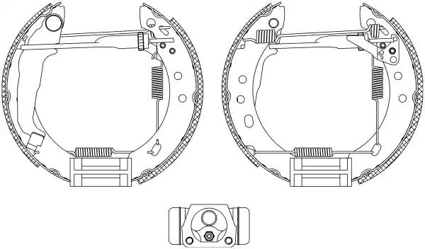 Комплект гальмівних колодок 8DB355004571 BEHR HELLA