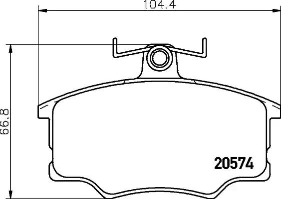 Комплект гальмівних накладок, дискове гальмо 8DB355006021 BEHR HELLA