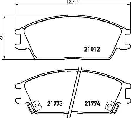 Комплект гальмівних накладок, дискове гальмо 8DB355006271 BEHR HELLA