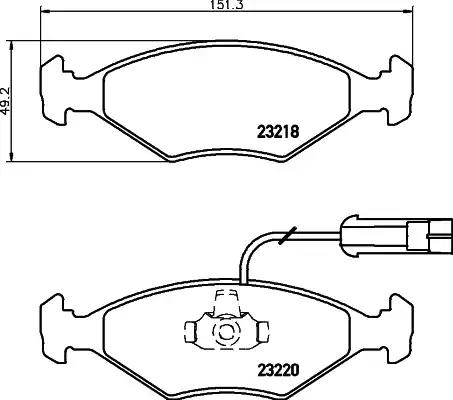 Комплект гальмівних накладок, дискове гальмо 8DB355008391 BEHR HELLA